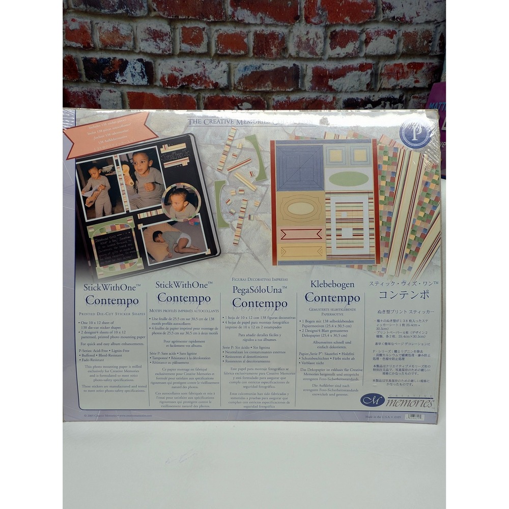 Creative‎ Memories Contempo StickWithOne Die Cut Stickers & Mounting Paper Set